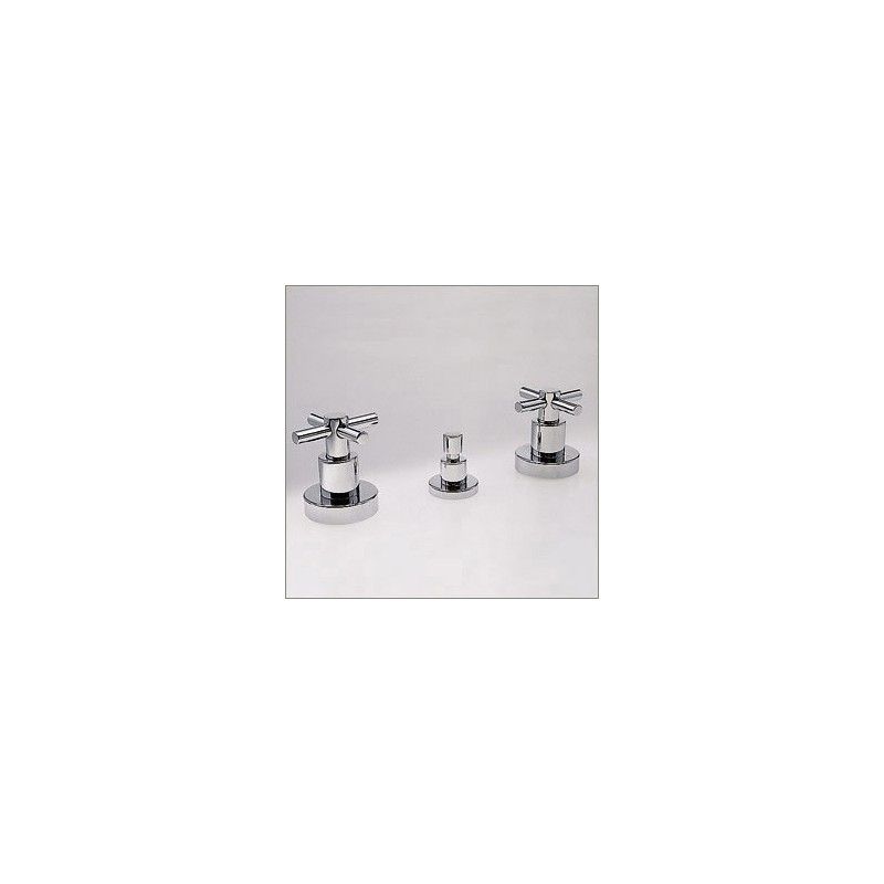 T CROSS Batteria  Bidet 3 fori completa di scarico 1.1/4" Cromo  Bongio 30502 BONGIO RUBINETTERIE  - 1