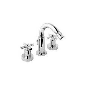 T CROSS Bidet mixer 3 holes with spout with pop-up waste 1.1/4" Chrome Bongio 30503 BONGIO RUBINETTERIE - 1