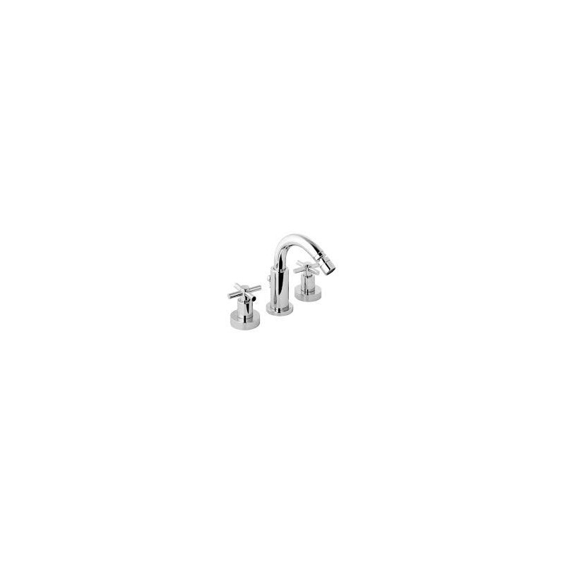 T CROSS Batteria  Bidet 3 fori con bocca completa di scarico 1.1/4" Cromo  Bongio 30503 BONGIO RUBINETTERIE  - 1
