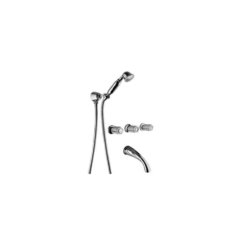 FLEUR BLANC Groupe Bath encastré avec set de douche duplex Chrome  Bongio 11530-D BONGIO RUBINETTERIE  - 1