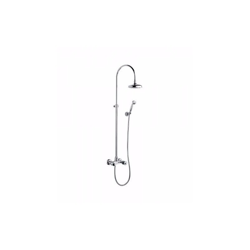 IMPERO External shower mixer with tube, shower head and handshower set duplex Chrome  Bongio 06537-D BONGIO RUBINETTERIE  - 1