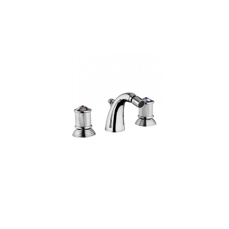 IMPERO Bidetarmatur 3 Loch Hahn mit Ablaufgarnitur 1.1/4" Chrome  Bongio 65503 BONGIO RUBINETTERIE  - 1