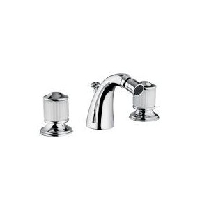 CRISTALLO Bidetarmatur 3 Loch Hahn mit Ablaufgarnitur 1.1/4" Chrome  Bongio 04503 BONGIO RUBINETTERIE  - 1