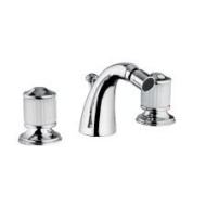 CRISTALLO Bidetarmatur 3 Loch Hahn mit Ablaufgarnitur 1.1/4" Chrome  Bongio 04503 BONGIO RUBINETTERIE  - 1