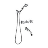 CRISTALLO Groupe Bath encastré avec set de douche duplex Chrome  Bongio 04530-D BONGIO RUBINETTERIE  - 1