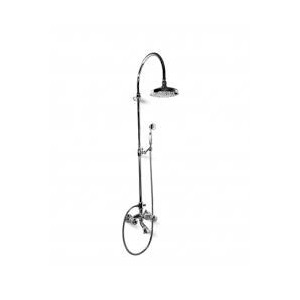 CRISTALLO External bath mixer with tube, shower head and handshower set duplex Chrome  Bongio 04536-D BONGIO RUBINETTERIE  - 1