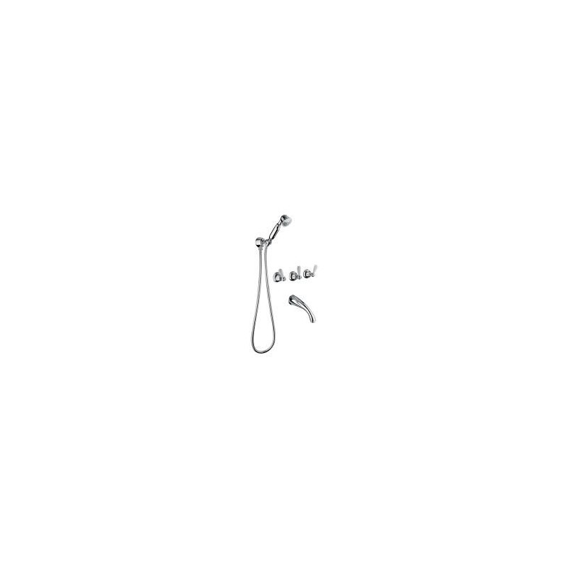 OXFORD LUX Groupe Bath encastré avec set de douche duplex Chrome  Bongio 19530-D BONGIO RUBINETTERIE  - 1