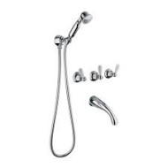 OXFORD LUX Groupe Bath encastré avec set de douche duplex Chrome  Bongio 19530-D BONGIO RUBINETTERIE  - 1