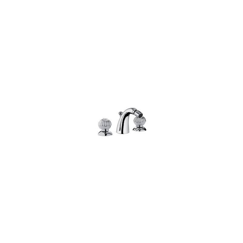 RADIANT Batterie Bidet 3 trous avec Bouche complete échappement 1.1/4" Chrome  Bongio 02503 BONGIO RUBINETTERIE  - 1