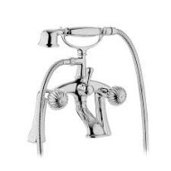 RADIANT External bath mixer on pillar with shower set Chrome  Bongio 02527 BONGIO RUBINETTERIE  - 1