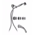 RADIANT Groupe Bath encastré avec set de douche duplex Chrome  Bongio 02530-D BONGIO RUBINETTERIE  - 1
