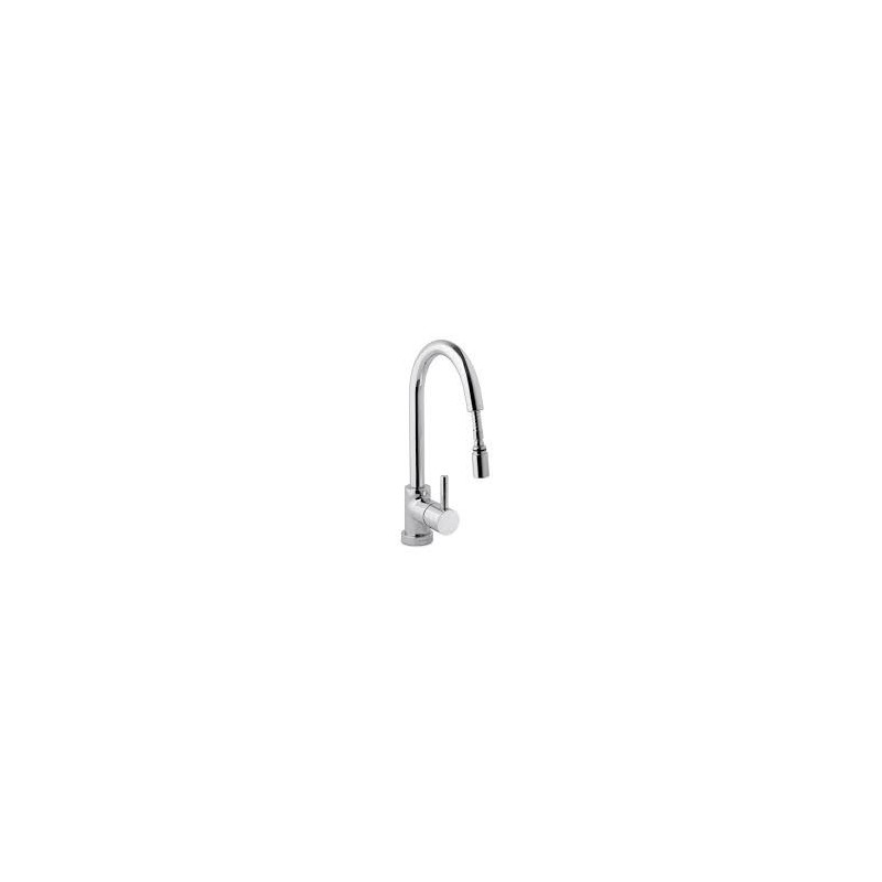 KITCHEN Becken Mixer mit klapp-Hahn und ausziehbarem Spray Gebürstetem Stahl  Bongio 32680 BONGIO RUBINETTERIE  - 1