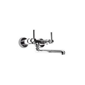 KITCHEN Waschbeckenbatterie für Wand mit Schwenkhahn Gebürstetem Stahl  Bongio 31570 BONGIO RUBINETTERIE  - 1