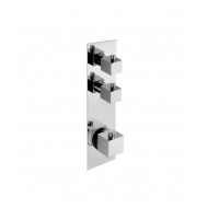 Built-in thermostatic mixer 3 open-close taps on single plate Chrome  Bongio 43542-3 BONGIO RUBINETTERIE  - 1