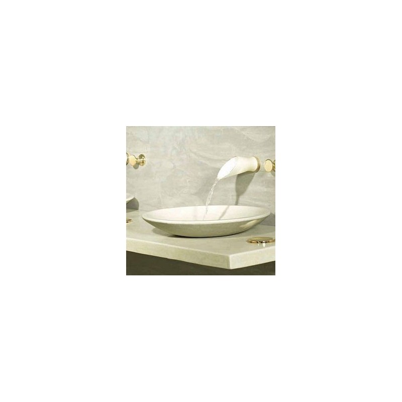 Elementi d'arredo Lavabo  Soprapiano in cocciopesto ø 58 completo di scarico cromato Avorio  Bongio 60170AVN BONGIO RUBINETTERIE