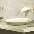 Elementi d'arredo Lavabo  Soprapiano in cocciopesto ø 58 completo di scarico cromato Avorio  Bongio 60170AVN BONGIO RUBINETTERIE