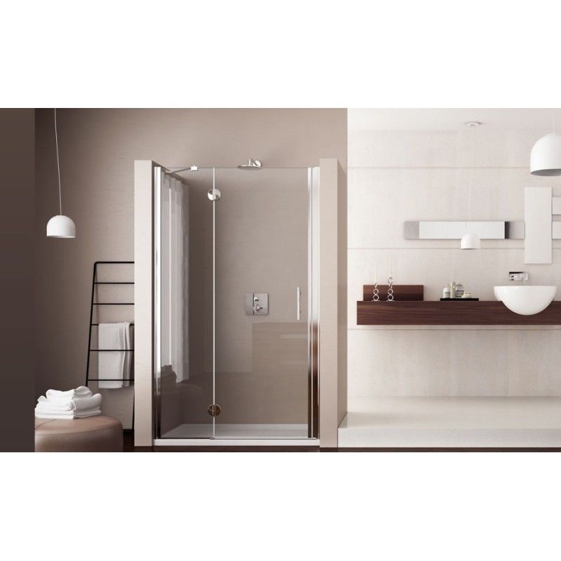 Mono One door Shower cabin  from  90cm Chrome  Crystal 6mm Transparent FORTE BOX DOCCIA  - 1