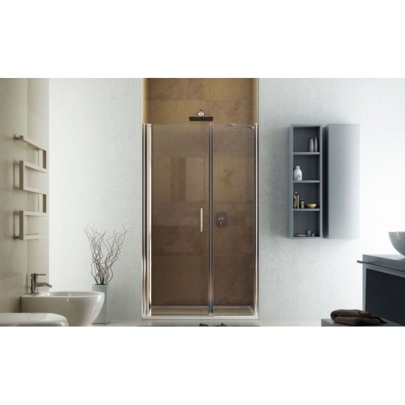 Duo Porta  Box Doccia  da  100cm Cromo  Cristallo 6mm Trasparente FORTE BOX DOCCIA  - 1