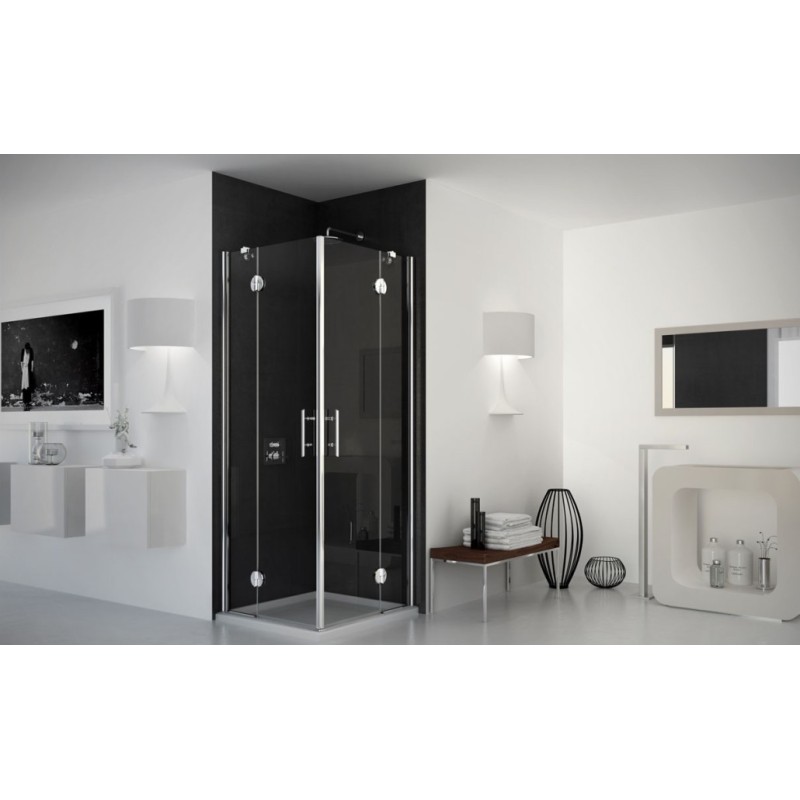 Bat Angolo ad Ante Box Doccia  da  70X70cm Cromo  Cristallo 6mm Trasparente FORTE BOX DOCCIA  - 1