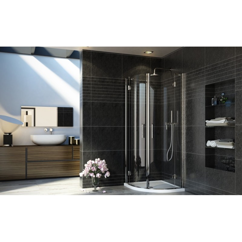 Adriatico Runde Duschkabine  von  70X70cm Chrom  Kristall 6mm Transparent FORTE BOX DOCCIA  - 1
