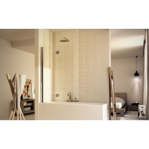 New Jonio Ante Sopravasca da  120-122cm Cromo  Cristallo 6mm Trasparente FORTE BOX DOCCIA  - 1