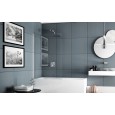 Pharo anta Fissa Sopravasca da  73-75cm Cromo  Cristallo 6mm Trasparente FORTE BOX DOCCIA  - 1