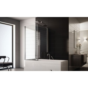 Cube Ante Sopravasca da  73-75cm Cromo  Cristallo 6mm Trasparente FORTE BOX DOCCIA  - 1