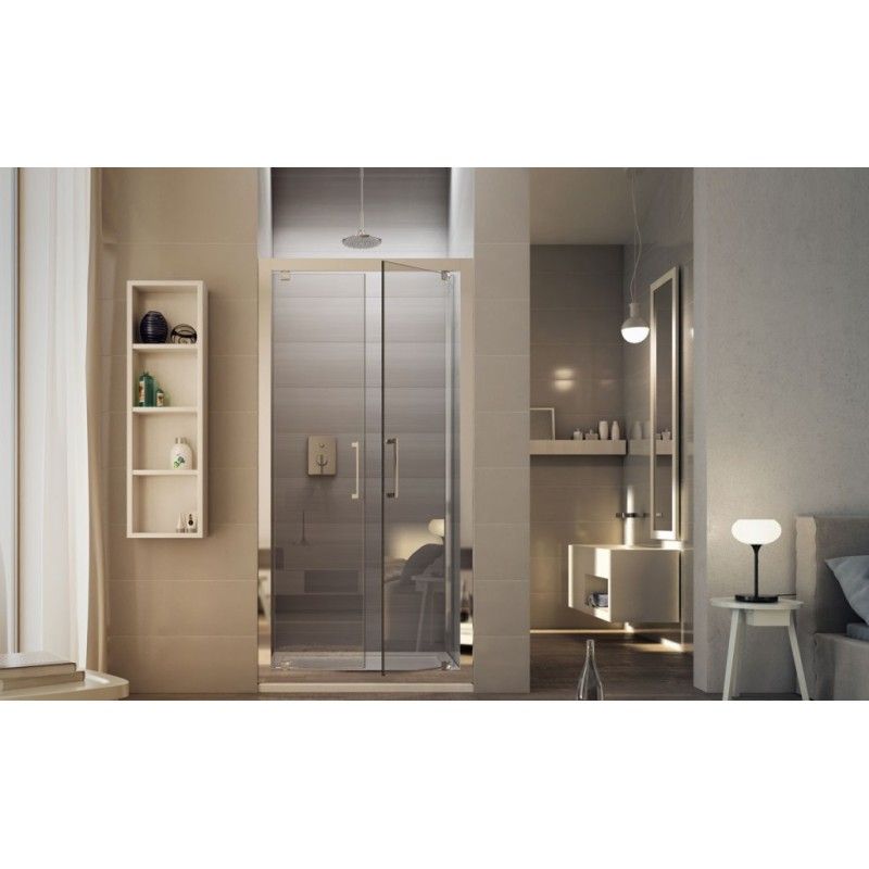 Cleo Saloon Door Shower cabin  from  100cm Chrome  Crystal 6mm Transparent FORTE BOX DOCCIA  - 1