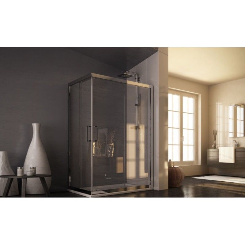 Roma Corner Panels Shower cabin  from  90X90cm Chrome  Crystal 6mm Transparent FORTE BOX DOCCIA  - 1