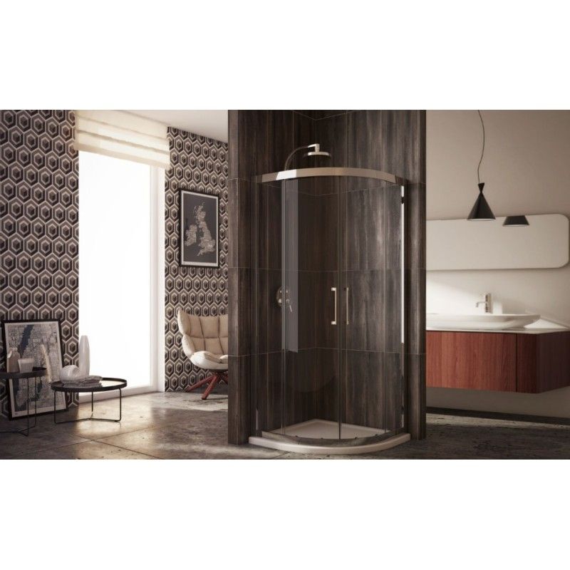 Flora Corner Semicircular Panels Shower cabin  from  70X70cm Chrome  Crystal 6mm Transparent FORTE BOX DOCCIA  - 1