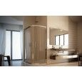 Giano Rectangular half round Panels sliding doors  from  80X100cm Chrome  Crystal 6mm Transparent FORTE BOX DOCCIA  - 1