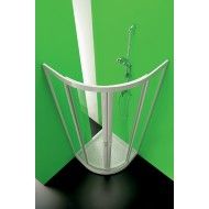 Ponte Runde Duschkabine  von  80cm Weiss Temperiertes Kristall 3mm Transparent FORTE BOX DOCCIA  - 1