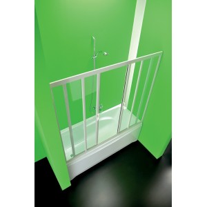 Maestrocentro  Ante Sopravasca da  160-170cm Bianco Cristallo Temperato 3mm Trasparente FORTE BOX DOCCIA  - 1