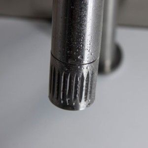 KITCHEN Broshed stainless steel single hole kitchen mixer with swivel spout progressive cartridge Bongio 70580 AS