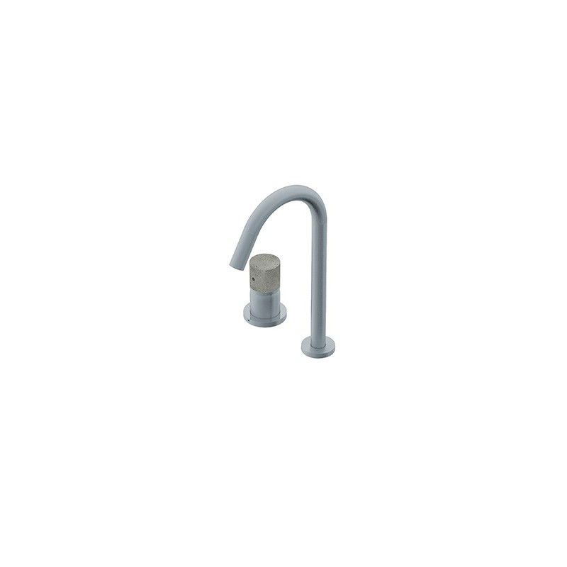 Diametro35 Inox Concrete Miscelatore monocomando soprapiano per lavabo Ritmonio RITMONIO - 1