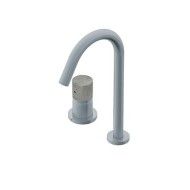 Diametro35 Inox Concrete Miscelatore monocomando soprapiano per lavabo Ritmonio RITMONIO - 1