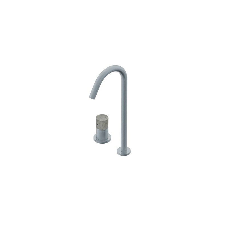 Diametro35 Inox Concrete Miscelatore monocomando soprapiano per lavabo Ritmonio RITMONIO - 1