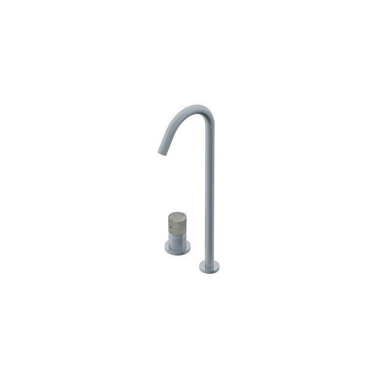 Diametro35 Inox Concrete Miscelatore monocomando soprapiano per lavabo Ritmonio RITMONIO - 1