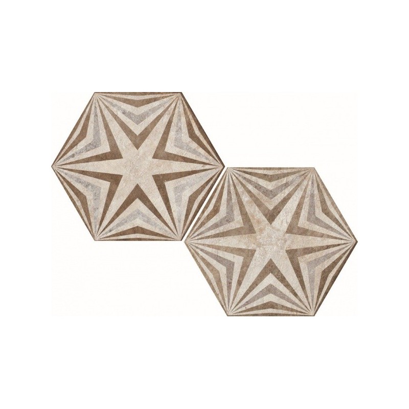 HERITAGE DEC.EXAGONA TEXT.3 34,5X40 0HET3EX Ceramica Fioranese