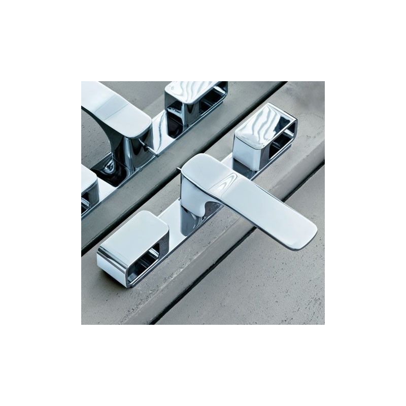 AXOR URQUIOLA 3-Loch Waschtischarmatur 50 mit Platte und Zugstangen-Ablaufgarnitur  Cromo  AXOR 11040000 HANSGROHE - 1
