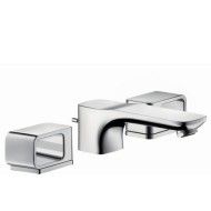 AXOR URQUIOLA 3-hole basin mixer 50 with escutcheons and pop-up waste set   AXOR 11041000 HANSGROHE - 1