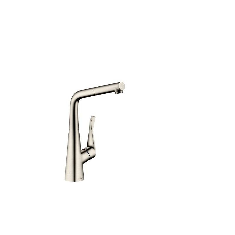 Metris Cucina con bocca estraibile   HANSGROHE 14821800 ACCIAIO OPTIK HANSGROHE - 1