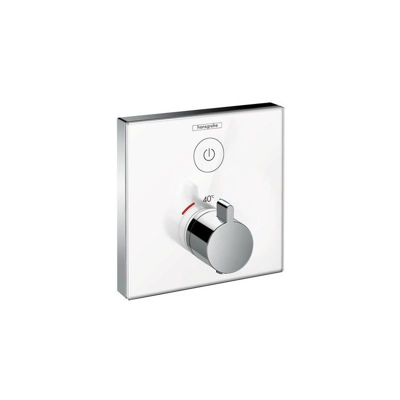 ShowerSelect glass Built-in thermostatic mixer  Bianco for 1 Output   Hansgrohe 15737400 HANSGROHE - 1