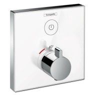 ShowerSelect glass Built-in thermostatic mixer  Bianco for 1 Output   Hansgrohe 15737400 HANSGROHE - 1