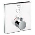 ShowerSelect glass Built-in thermostatic mixer  Bianco for 1 Output   Hansgrohe 15737400 HANSGROHE - 1