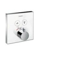 ShowerSelect glass Built-in thermostatic mixer  Bianco for 2 Outputs    Hansgrohe 15738400 HANSGROHE - 1