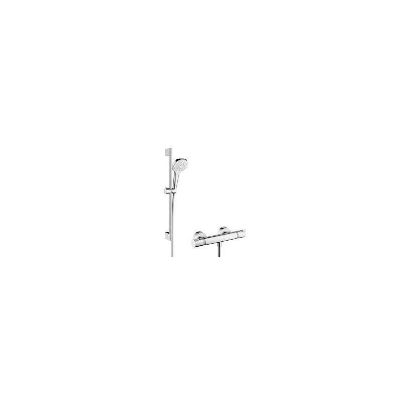 Croma 110 Select E Systeme de douche externe Vario avec thermostat Ecostat Comfort et tige de douche de 65 cm Hansgrohe 27081400