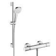 Croma 110 Select E Systeme de douche externe Vario avec thermostat Ecostat Comfort et tige de douche de 65 cm Hansgrohe 27081400