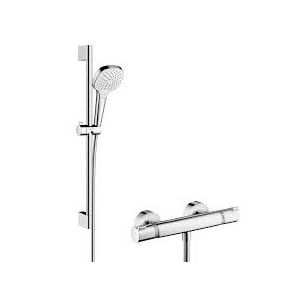 Croma 110 Select E Vario external shower system with Ecostat Comfort thermostat and 90 cm shower rod Hansgrohe 27082400 HANSGRO