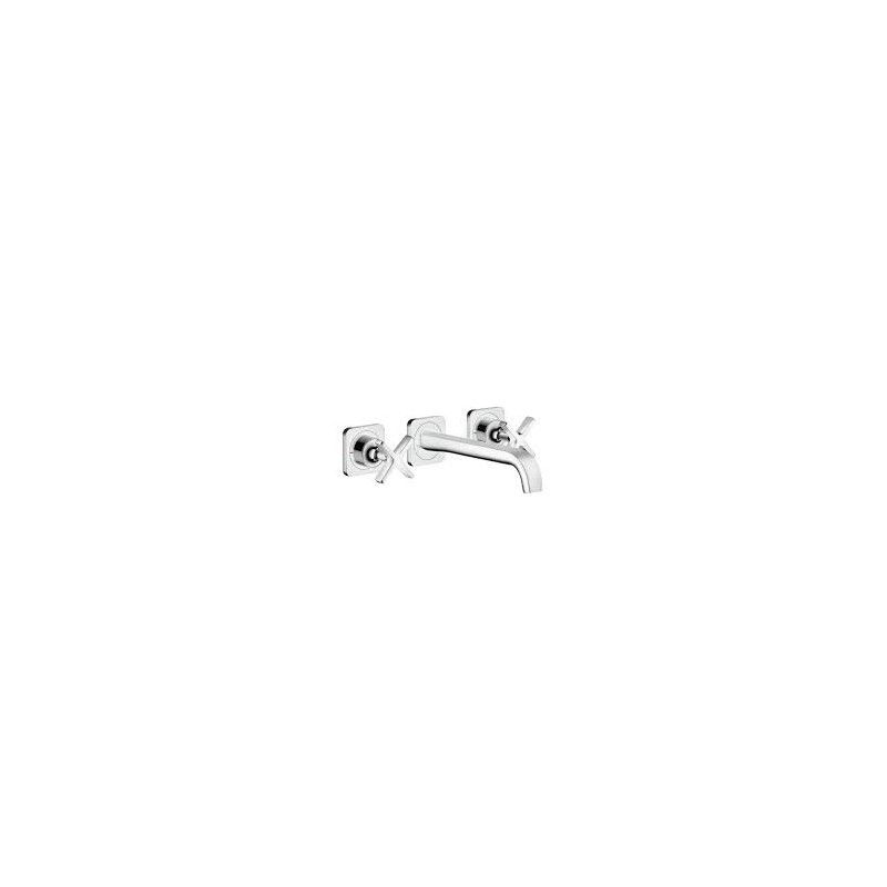 AXOR CITTERIO E Mitigeur de lavabo mural 3 trous pour montage mural avec bec 220 mm et ecussons  AXOR 36107000 HANSGROHE - 1